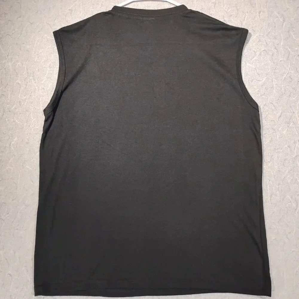 Women's Black Daisy Sleeveless Round  Neck Tank Top in Size Large - Picture 6 of 8